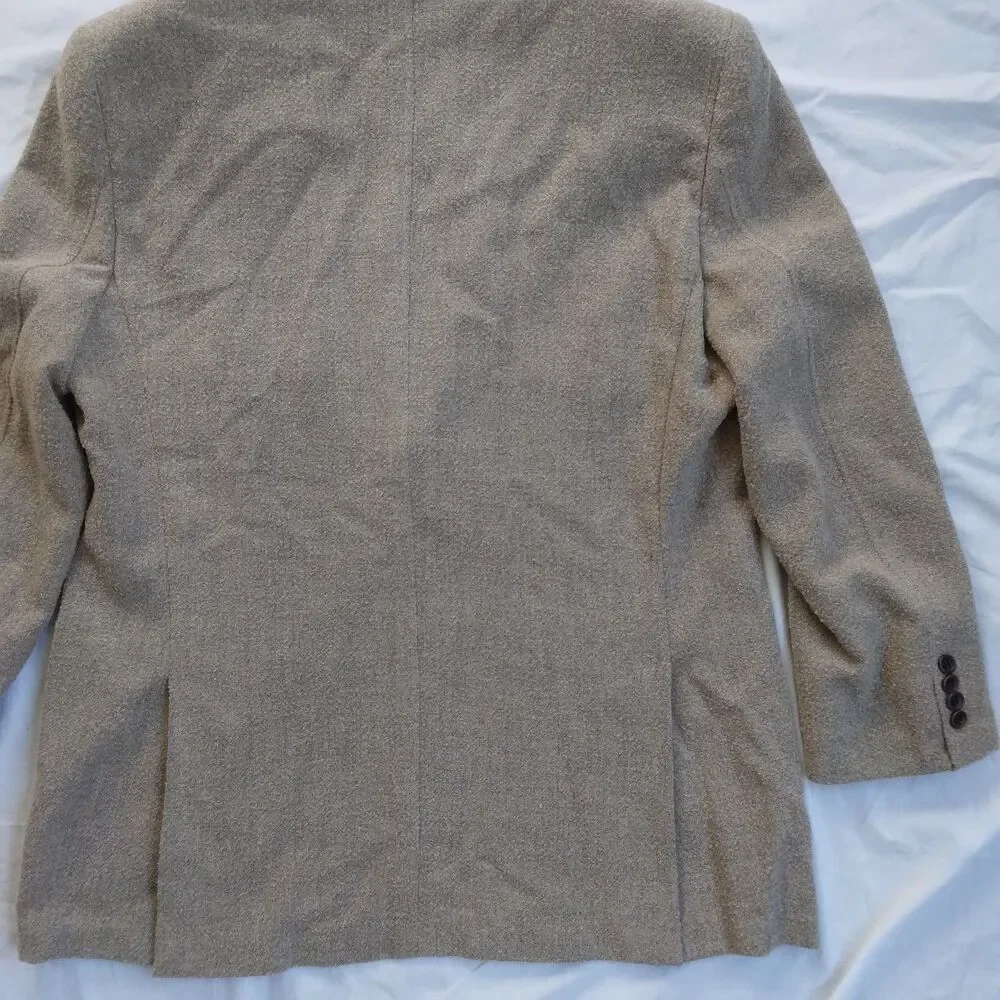 Nat Nast Blazer Sportscoat Beige 100% Silk Men's Size L - Picture 10 of 12